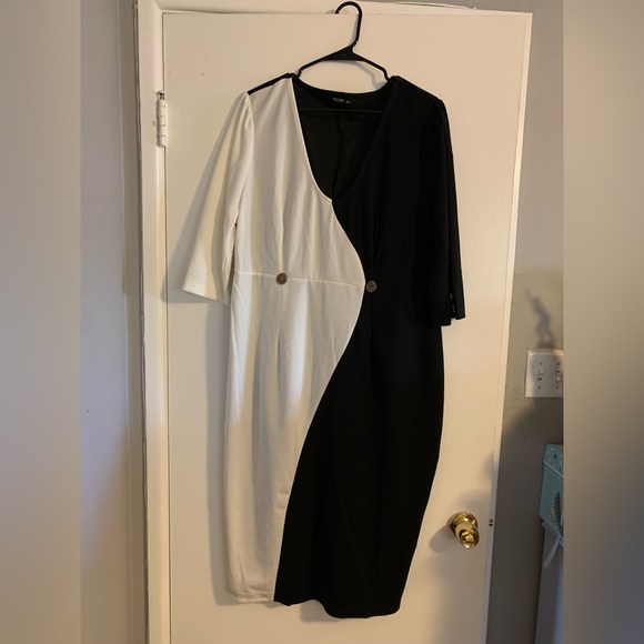 Shein Curve Black and White Dress - Picture 1 of 4